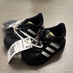 adidas Kids Black & White Superstar Toddler Sneakers